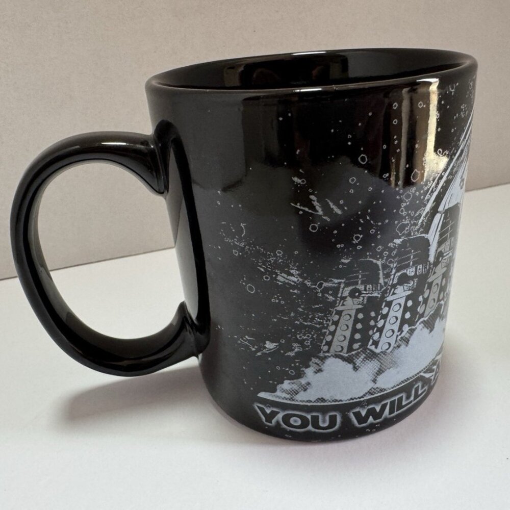 Vintage 2004 Y2K Wesco Limited BBC Dr Who Dalek Exterminated Coffee Mug Black